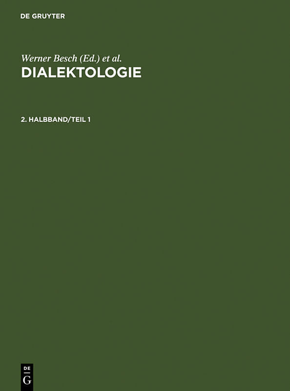 Dialektologie / Dialektologie. 2. Halbband
