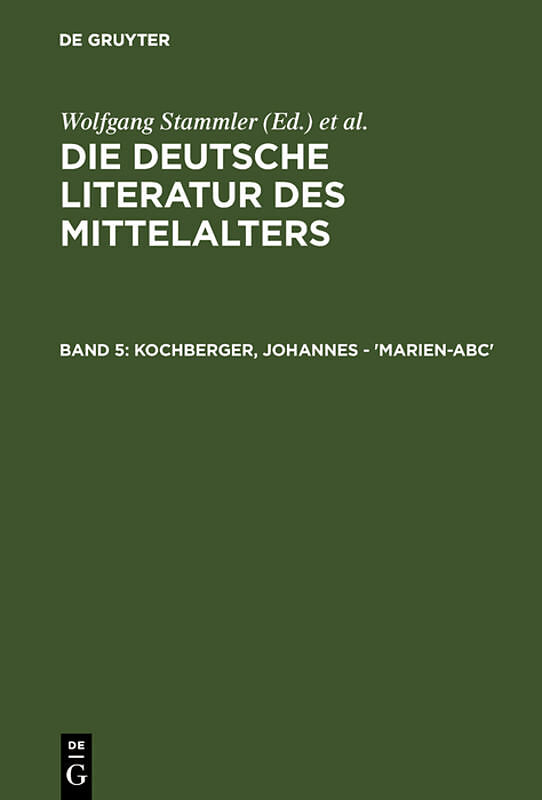 Die deutsche Literatur des Mittelalters / Kochberger, Johannes - 'Marien-ABC'