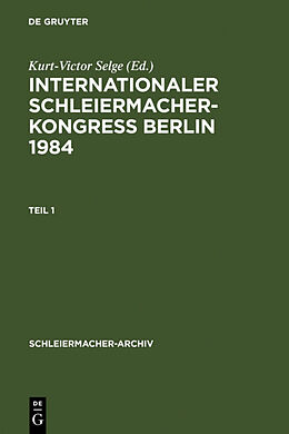 Fester Einband Internationaler Schleiermacher-Kongreß Berlin 1984 von 