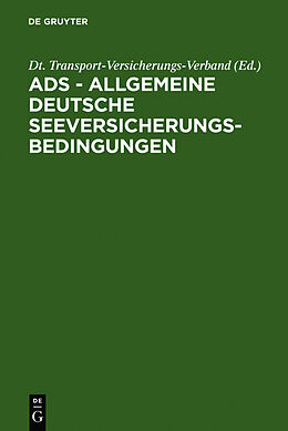 Fester Einband ADS - Allgemeine Deutsche Seeversicherungs-Bedingungen von 