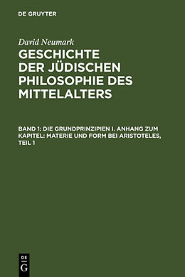 Fester Einband Geschichte der jüdischen Philosophie des Mittelalters von David Neumark