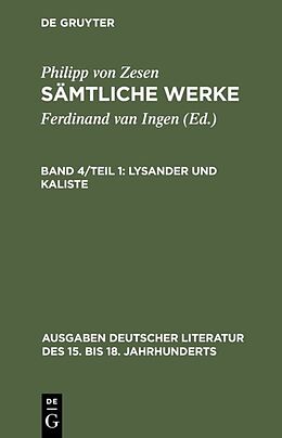Leinen-Einband Philipp von Zesen: Sämtliche Werke. / Lysander und Kaliste von Philipp von Zesen