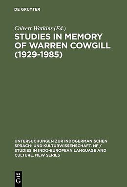 Livre Relié Studies in Memory of Warren Cowgill (1929-1985) de 