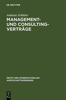 Fester Einband Management- und Consulting-Verträge von Andreas Schlüter