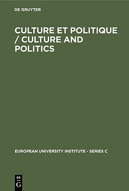 Livre Relié Culture et Politique / Culture and Politics de 