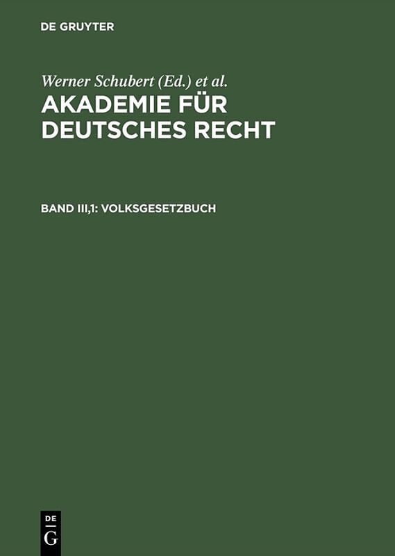 Akademie für Deutsches Recht / Volksgesetzbuch
