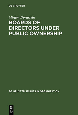 Livre Relié Boards of Directors under Public Ownership de Miriam Dornstein