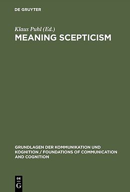 Livre Relié Meaning Scepticism de 