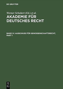Fester Einband Akademie für Deutsches Recht / Ausschuß für Genossenschaftsrecht von 