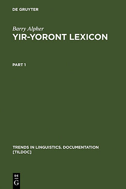 Livre Relié Yir-Yoront Lexicon de Barry Alpher