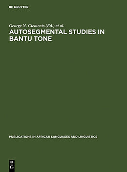 Fester Einband Autosegmental Studies in Bantu Tone von 