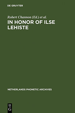 Livre Relié In honor of Ilse Lehiste de 