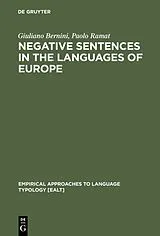 Fester Einband Negative Sentences in the Languages of Europe von Paolo Ramat, Giuliano Bernini