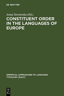 Livre Relié Constituent Order in the Languages of Europe de 