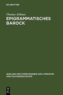 Fester Einband Epigrammatisches Barock von Thomas Althaus