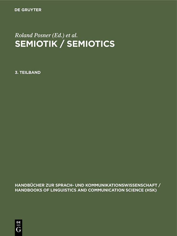 Semiotik / Semiotics / Semiotik 3.Teilband