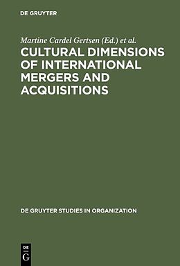 Fester Einband Cultural Dimensions of International Mergers and Acquisitions von 