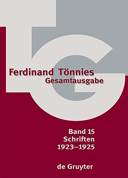 Fester Einband Ferdinand Tönnies: Gesamtausgabe (TG) / 19231925 von Ferdinand Tönnies