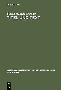 Fester Einband Titel und Text von Bianca-Jeanette Schröder
