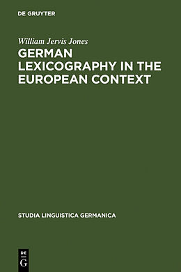Fester Einband German Lexicography in the European Context von William Jervis Jones