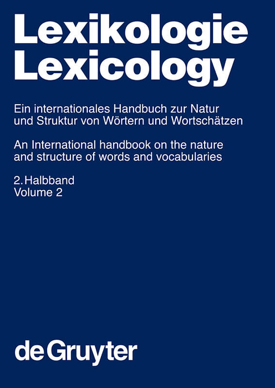 Lexikologie / Lexicology / Lexikologie / Lexicology. 2. Halbband