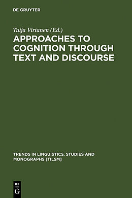 Fester Einband Approaches to Cognition through Text and Discourse von 