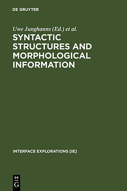 Livre Relié Syntactic Structures and Morphological Information de 