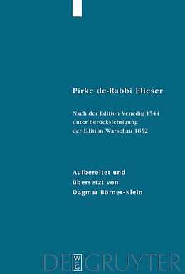 Kartonierter Einband Pirke de-Rabbi Elieser von Dagmar Börner-Klein