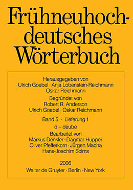 Kartonierter Einband Frühneuhochdeutsches Wörterbuch / d - deube von 
