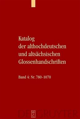Fester Einband Katalog der althochdeutschen und altsächsischen Glossenhandschriften von 