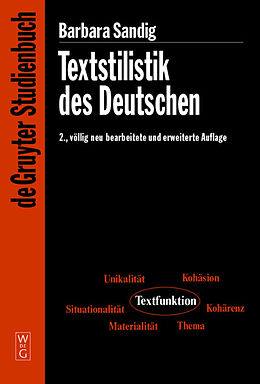 Fester Einband Textstilistik des Deutschen von Barbara Sandig