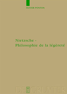 Livre Relié Nietzsche - Philosophie de la légèreté de Olivier Ponton