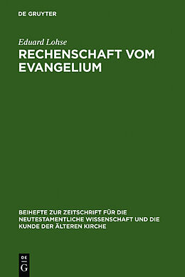 Fester Einband Rechenschaft vom Evangelium von Eduard Lohse