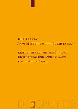 Fester Einband Der Traktat &quot;Vom Mysterium der Buchstaben&quot; von Cordula Bandt