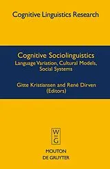 Fester Einband Cognitive Sociolinguistics von 