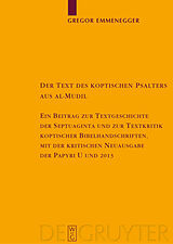 E-Book (pdf) Der Text des koptischen Psalters aus al-Mudil von Gregor Emmenegger