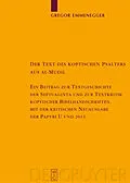 E-Book (pdf) Der Text des koptischen Psalters aus al-Mudil von Gregor Emmenegger
