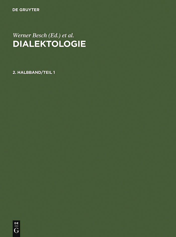 Dialektologie / Dialektologie. 2. Halbband