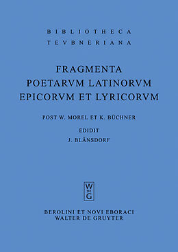 Fester Einband Fragmenta poetarum Latinorum epicorum et lyricorum von 