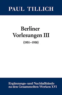 E-Book (pdf) III. (1951-1958) von Paul Tillich