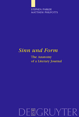 Livre Relié "Sinn und Form" de Matthew Philpotts, Stephen Parker