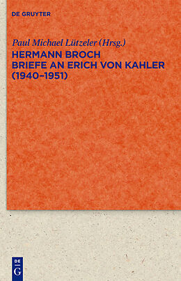 Fester Einband Briefe an Erich von Kahler (1940-1951) von Hermann Broch