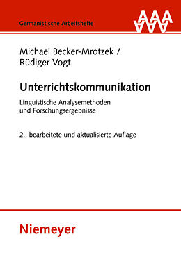 Fester Einband Unterrichtskommunikation von Michael Becker-Mrotzek, Rüdiger Vogt