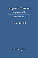 eBook (pdf) Benjamin Constant: uvres complètes. uvres / Textes de 1818 de 