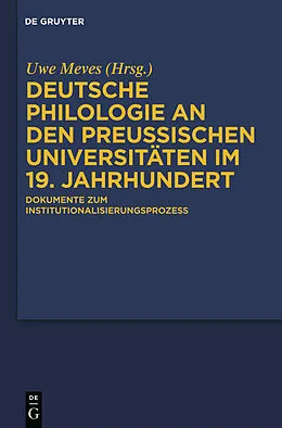 E-Book (pdf) Deutsche Philologie an den preußischen Universitäten im 19. Jahrhundert von Uwe Meves