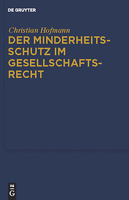 E-Book (pdf) Der Minderheitsschutz im Gesellschaftsrecht von Christian Hofmann