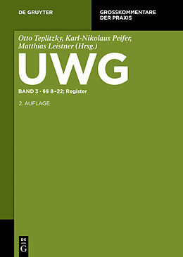 Fester Einband UWG / §§ 8-22; Register von 