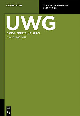E-Book (pdf) UWG / Einleitung; §§ 1-3 von 