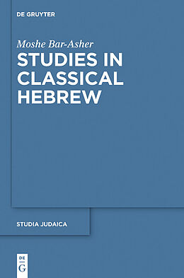 eBook (pdf) Studies in Classical Hebrew de Moshe Bar-Asher