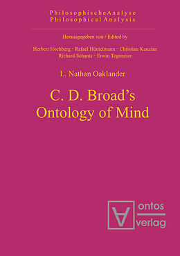 Livre Relié C. D. Broad's Ontology of Mind de L. Nathan Oaklander